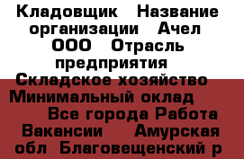 Кладовщик › Название организации ­ Ачел, ООО › Отрасль предприятия ­ Складское хозяйство › Минимальный оклад ­ 20 000 - Все города Работа » Вакансии   . Амурская обл.,Благовещенский р-н